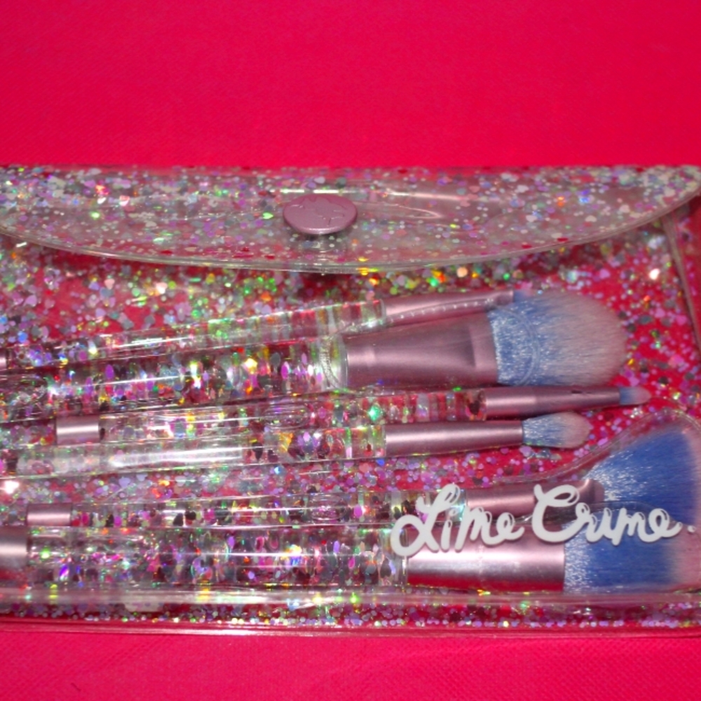 Lime Crime Makeup brushes/bag